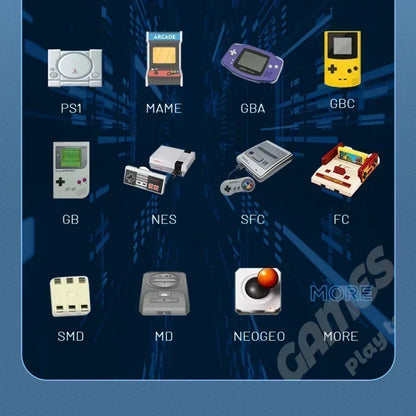 40000+Game in Your Pocket New Project X Portable Pocket Video Game Console 128G 4.3” IPS Screen Dual Speaker Stereo Support PS1