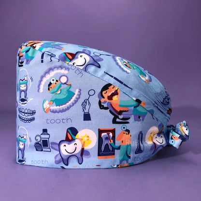 Doctor Nurse Pet Shop Surgical Head Caps Lab Unisex Dentist Scrub Cap Doctor Operating Room Pattern Printing Medical Soft Caps