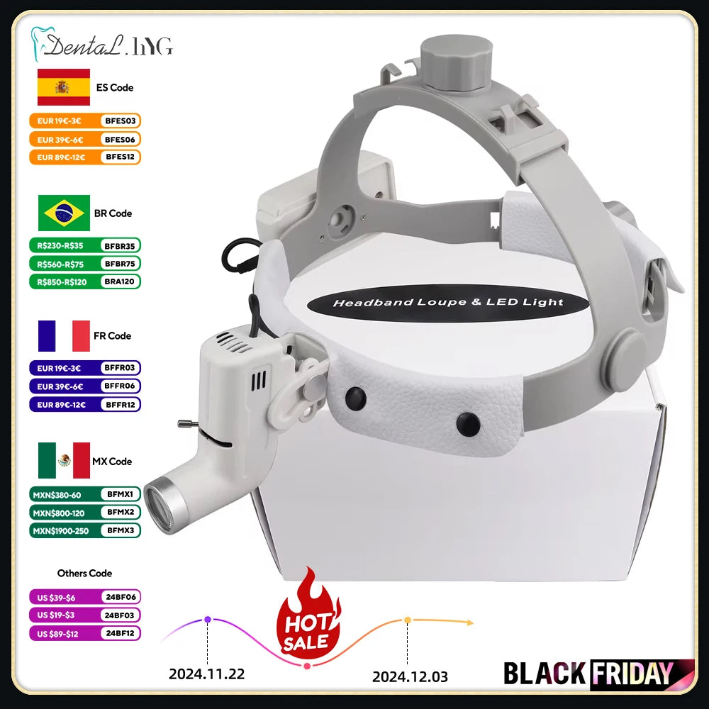 5W Dental LED Head Light Lamp For Binocular Loupes Brightness Spot Ajustable Dental Lab Headlamp Surgical Headlight