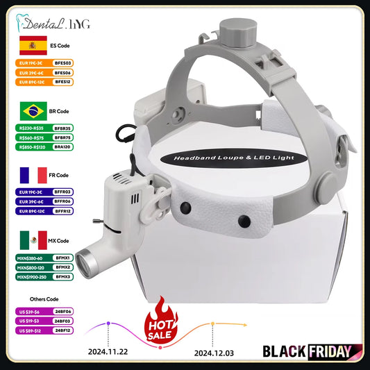 5W Dental LED Head Light Lamp For Binocular Loupes Brightness Spot Ajustable Dental Lab Headlamp Surgical Headlight