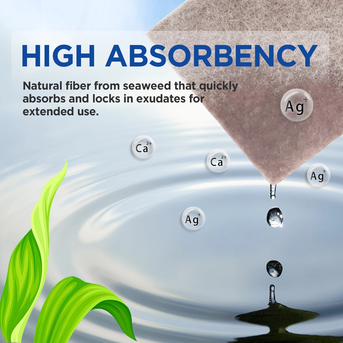 4''x4'' 10pcs Ag Silver Calcium Alginate Wound Dressing Pads Soft Silver Highly Absorbent Dressings for Wound Care