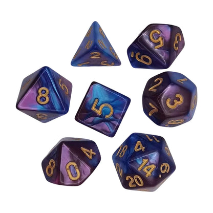 7/10Pcs Double-Colors Polyhedral Dices with Pouch Set D4, D6, D8, D12,D20, D10 for Board Game Role Playing Game Party