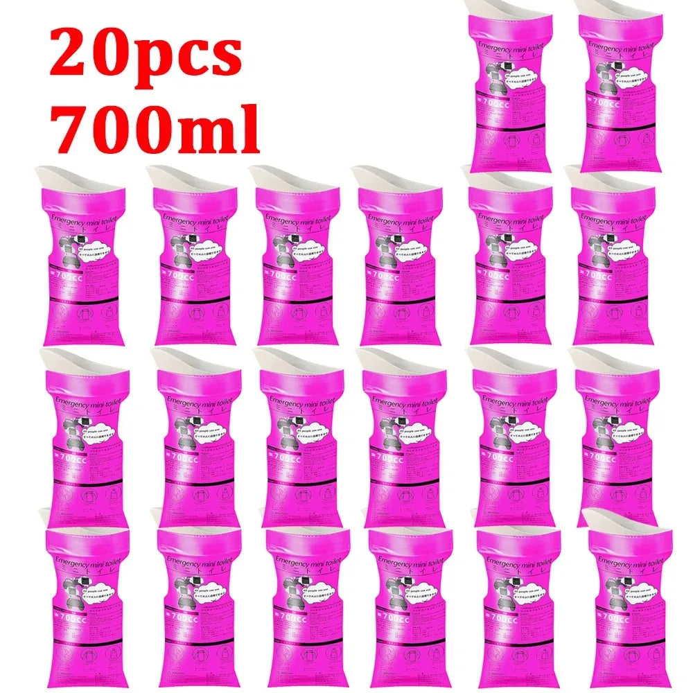 4-20pc 600/750ml Portable Urine Bag for for Men Women Kids Outdoor Camping Travel Car Jam Emergency Toilets Disposable Urine Bag