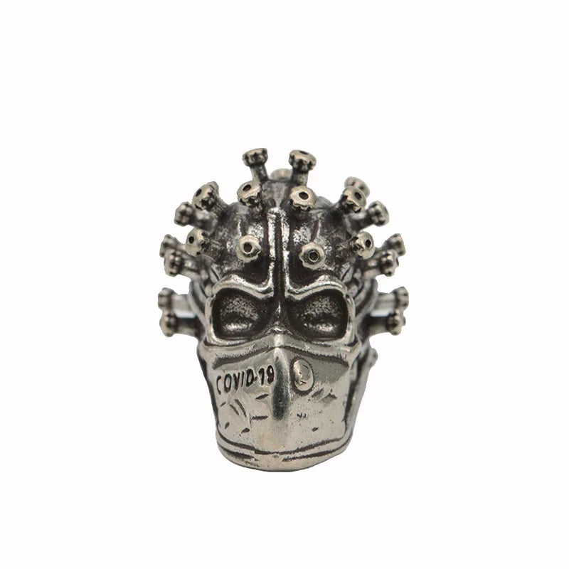 Surgical Mask Skull Head Brass Knife Beads Outdoors EDC DIY Tools Paracord Lanyard Pendants Keychains Accessories Punk Jewelry