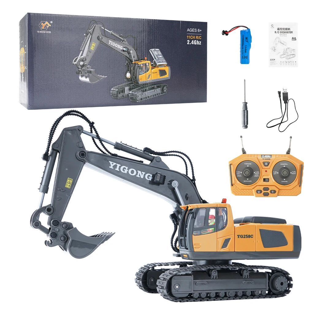 1/20 RC Car 2.4G Remote Control Excavator Construction Engineering Vehicle With 680 Degree Rotation Model Toys for Boys Kid Gift