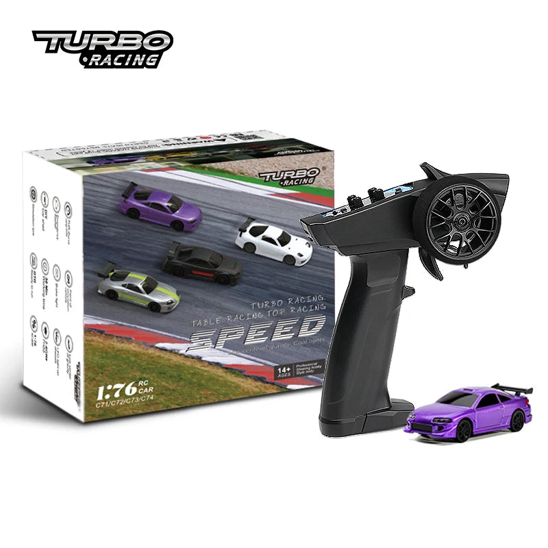Turbo Racing 1:76 C64 C63 C61 C62 C72 C73 C74 C75 RTR Flat Running Toys on Road RC Drift Car With Gyro Radio For Kids and Adults