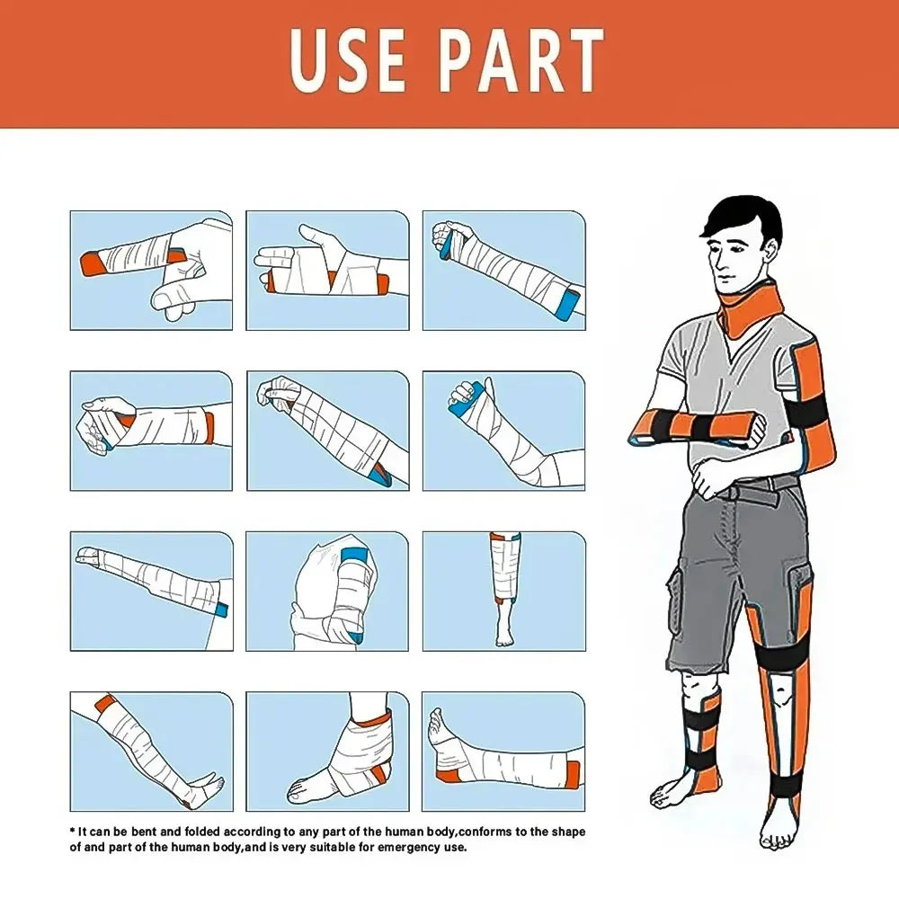 1Pc Medical First Aid Fracture Splint Survival Emergency Rolling Bandage Leg Wrist Fixed Fracture Splint Rescue Protection