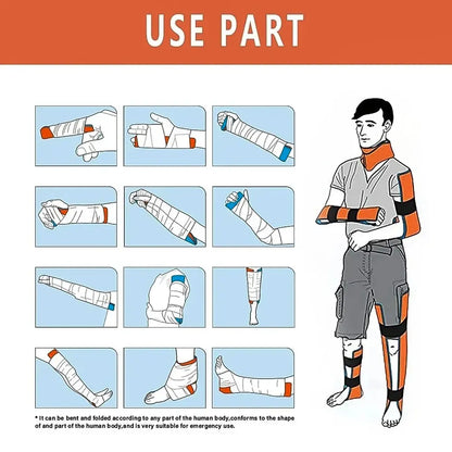 1Pc Medical First Aid Fracture Splint Survival Emergency Rolling Bandage Leg Wrist Fixed Fracture Splint Rescue Protection