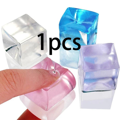 1-6Pcs Squishy Ice Cube Fidget Toy Stress Ball Squeeze Juguetes Divertidos Party Favors For Kids Birthday Classroom Prizes