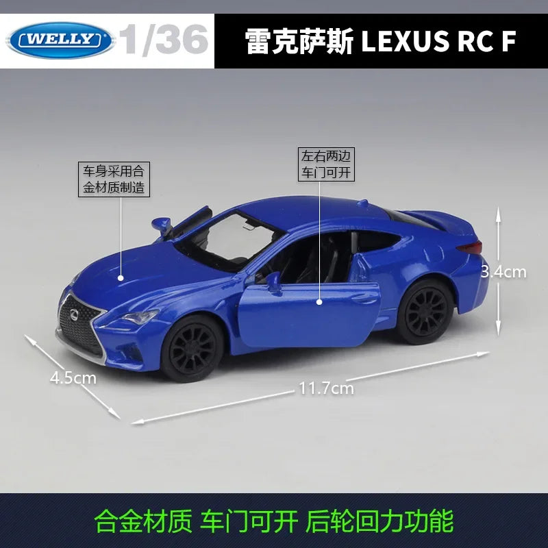 WELLY 1:36 LEXUS RC F High Simulation Diecast Car Metal Alloy Model Car Toys for Children Gift Collection B172