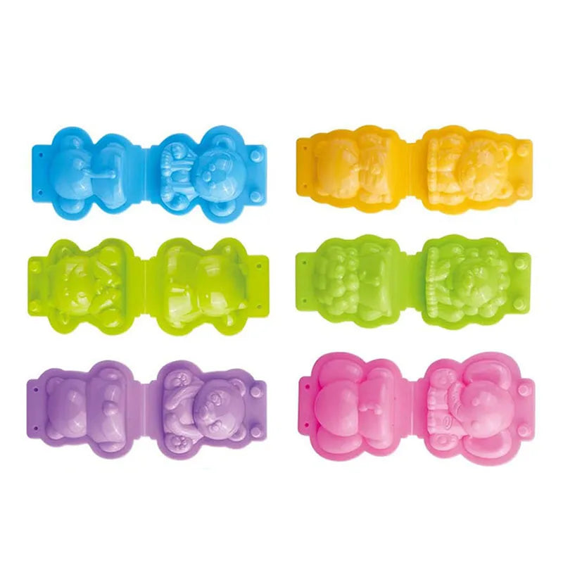 Cartoon 3D Animal Play Dough Molds DIY Creation Tools For Kids Toddlers Various Animal Molds Rolling Pins Clay Dough Accessories