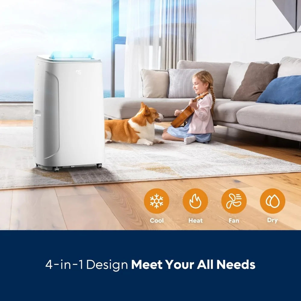 Air Conditioner 14000 BTU Portable AC with Heating, 4 Modes Air Conditioners for Large Room Up To 650 Sq,Ft