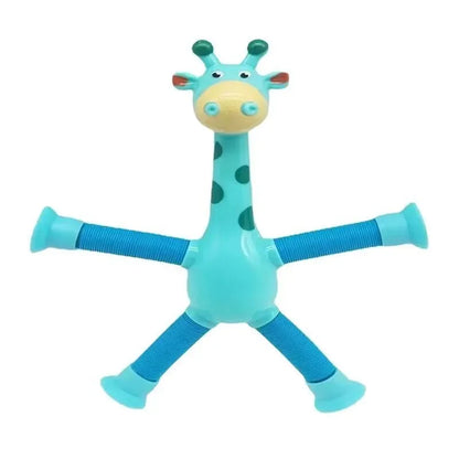 Children Suction Cup Toys Pop Tubes Stress Relief Telescopic Giraffe Fidget Toys Sensory Bellows Toys Anti-stress Squeeze Toy
