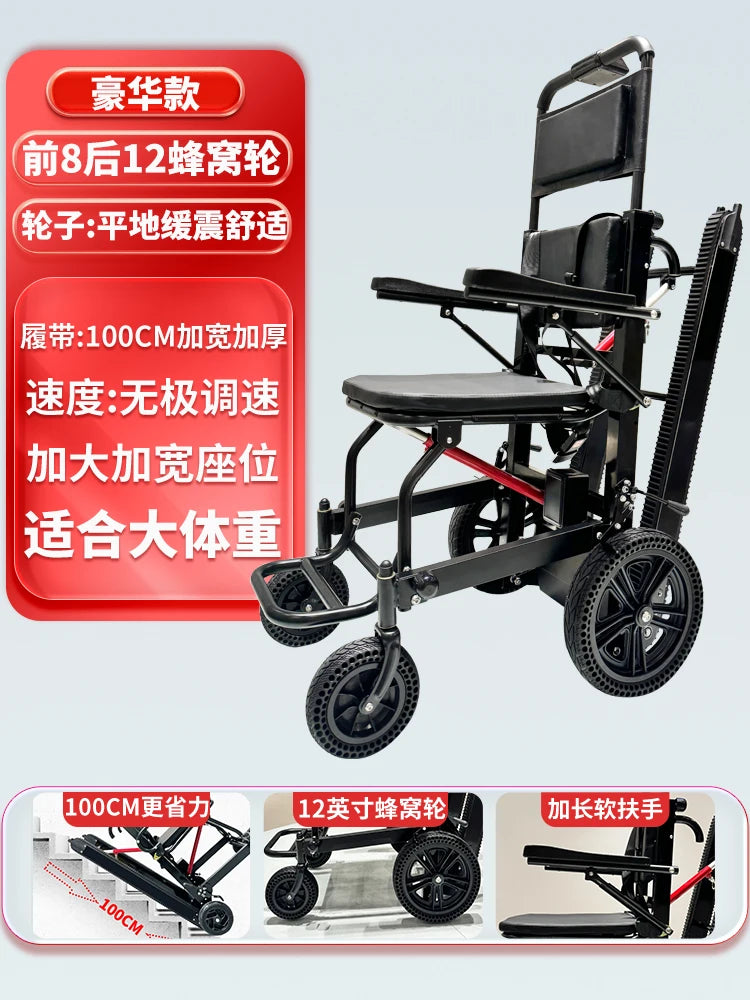Electric stair climbing wheelchair up and down the elderly automatic track