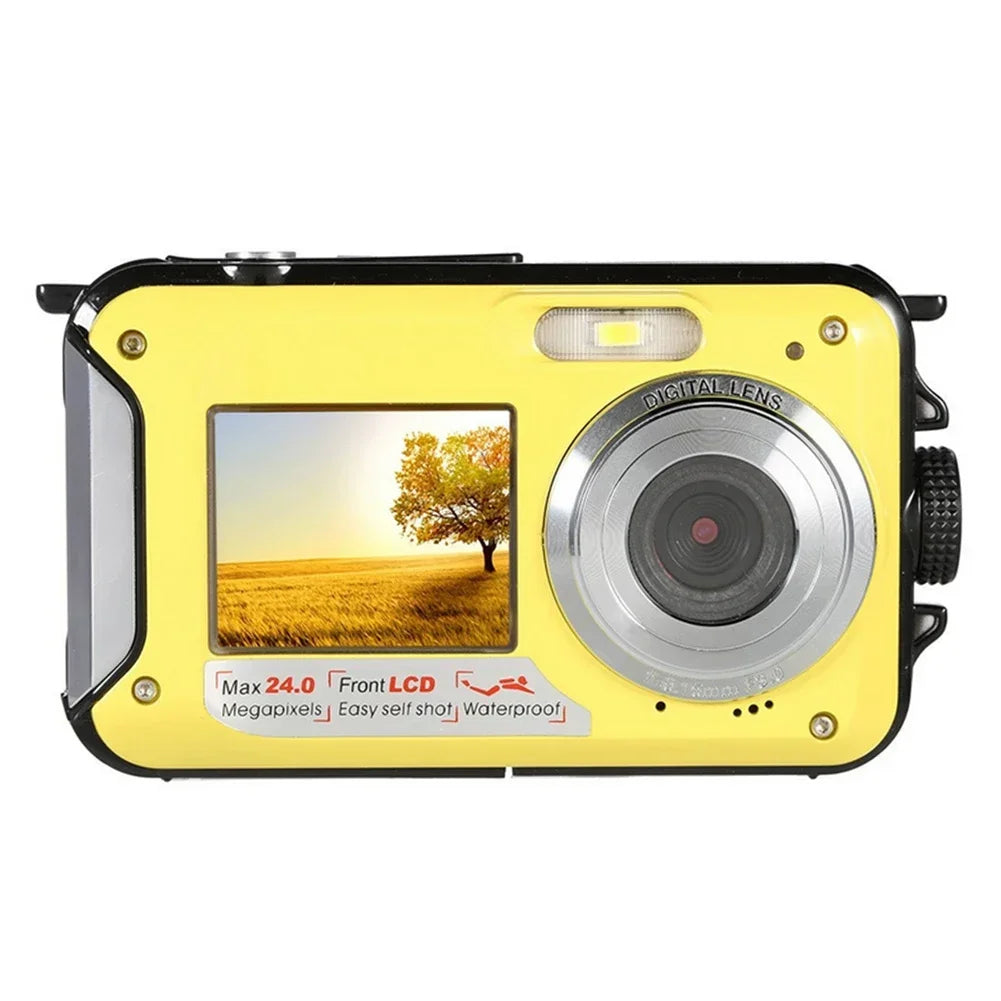 Waterproof Digital Camera Anti-Shake  1080P Full HD Selfie Outdoor Video Portable Recorder for Underwater DV Recording Present