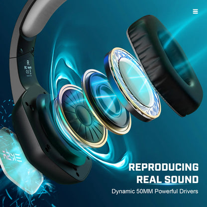 EKSA E1000 RGB Gaming Wireless Headphone with Mic Over-Ear Headphones 7.1 Surround Sound Wired Headset For PC PS4/PS5