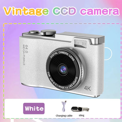 HD Digital Camera Children Camcorder 2.4" 64MP Autofocus Vlogging Camera Compact Cameras for Kid Adult Beginners Rechargeable