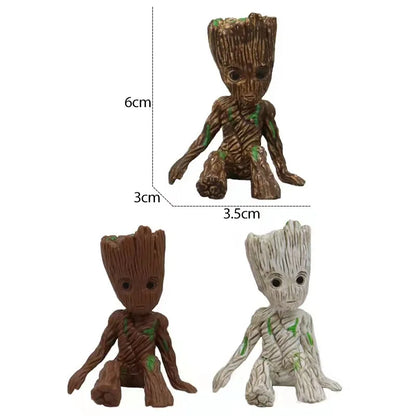 5-6Cm Tree Man Groot Guardians of The Galaxy Marvel Avengers Anime Mini Toys Action Figure Sitting Groot kids Toys Gifts