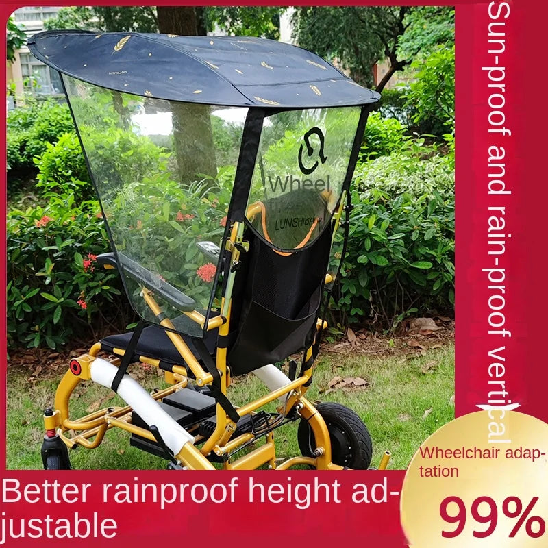 Electric Wheelchair Special Sunshade Canopy Umbrella Frame Raincoat Intelligent Fully Automatic Elderly Mobility