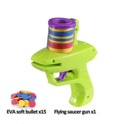 Mini Carrot Flying Disc Launcher Toy Gun Eva Battle Outdoor Multi Person Sports Soft Bullet Gun Safety Carrot Flying Saucer Gun