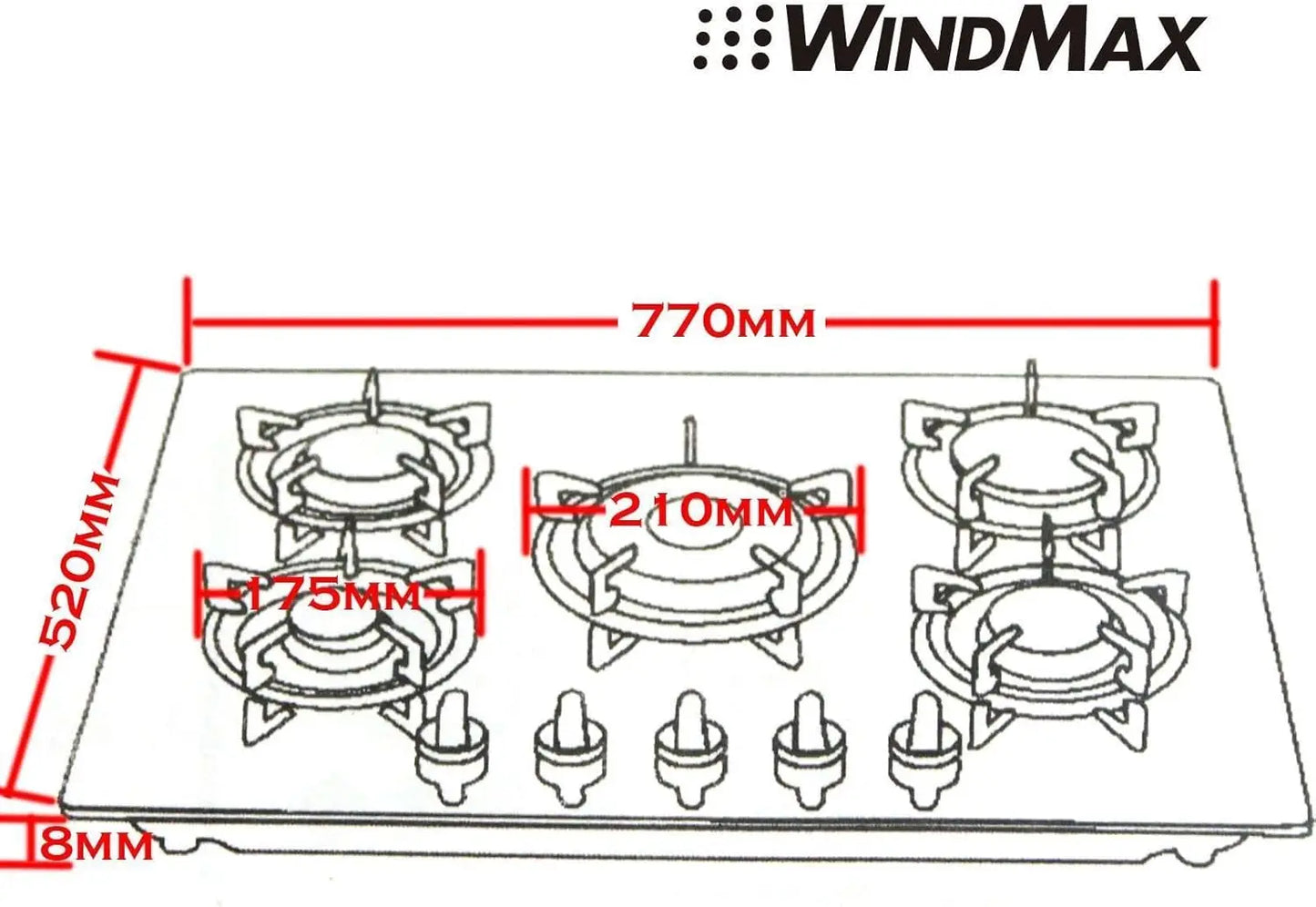 30" Fashion Black Tempered Glass Built-in Kitchen 5 Burner CookTop Gas Hob Customers Like The Appearance and Value