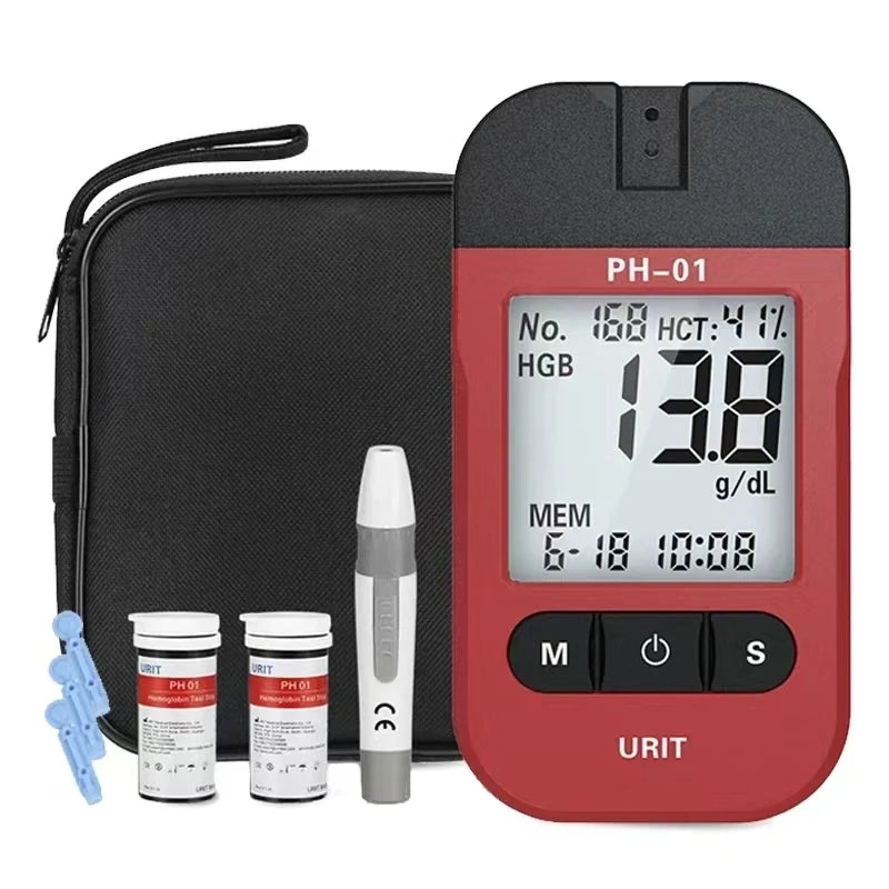 Hemoglobin Analysis Tester Meter Home Hb Analyzer Anemia Tester Strip Heme Test With 50 Test Paper Home Medical Instrument