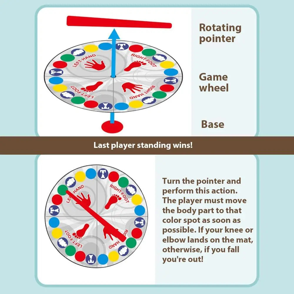 Twisting Game Balance Floor Play Mat Game with Spinner Funny Balance Games Pad Puzzle Games for Kids Adult Team Family Party