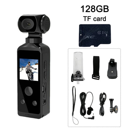 4K Ultra HD Pocket Action Camera 270° Rotatable Vlog Wifi Mini Sports Cam Waterproof Case Helmet Travel Bicycle Driver Recorder