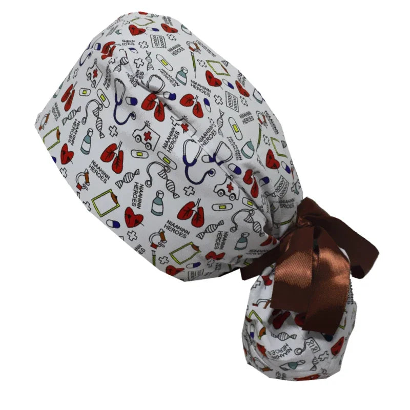 Operation Headgear Hat Nurse Cap Bandanna Printed Butterfly Hat Soft Breathable Surgical Cap Headwear Hospital Accessories