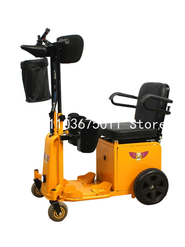 Electric wheelchair assists in standing, scooter for the elderly and disabled, four-wheel rehabilitation training walker