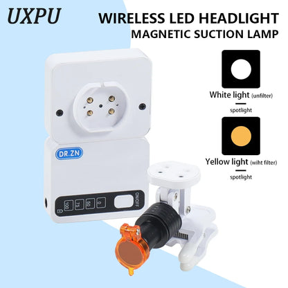 5W Portable Wireless Headlight, Suitable For Dentistry And Medical Laboratories, Equipped With Square Magnetic Suction Battery