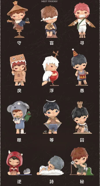 POP MART Hirono Mime Series Blind Random Box Toys Cute Action Anime Figure Kawaii POP MART Mystery Box Model Designer Doll Gift