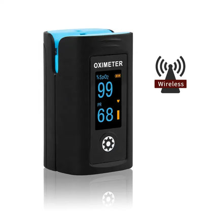 Bluetooth Finger Pulse Oxygenation Monitor Alarms Blood Oxygen Heart Rate PI PR Storage Log Data Continuous Monitoring