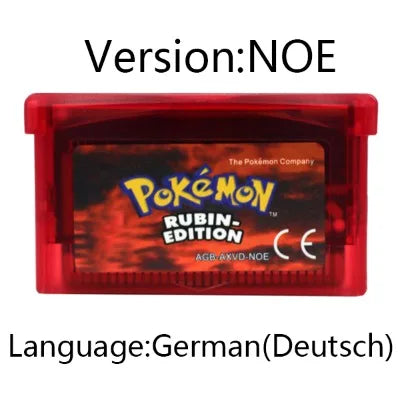 GBA Game 32 Bit Video Game Cartridge Console Card Pokemon Emerald Ruby FireRed LeafGreen Sapphire Multi-language for GBA/NDS
