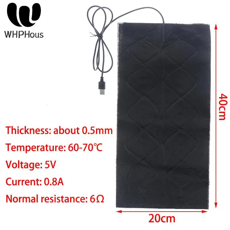 19 SIZE Carbon Fiber Heating Pad Mat Hand Feet Warmer USB Heating Film Electric Winter Infrared Fever Heat Mat Electric Warmer