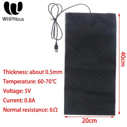 19 SIZE Carbon Fiber Heating Pad Mat Hand Feet Warmer USB Heating Film Electric Winter Infrared Fever Heat Mat Electric Warmer