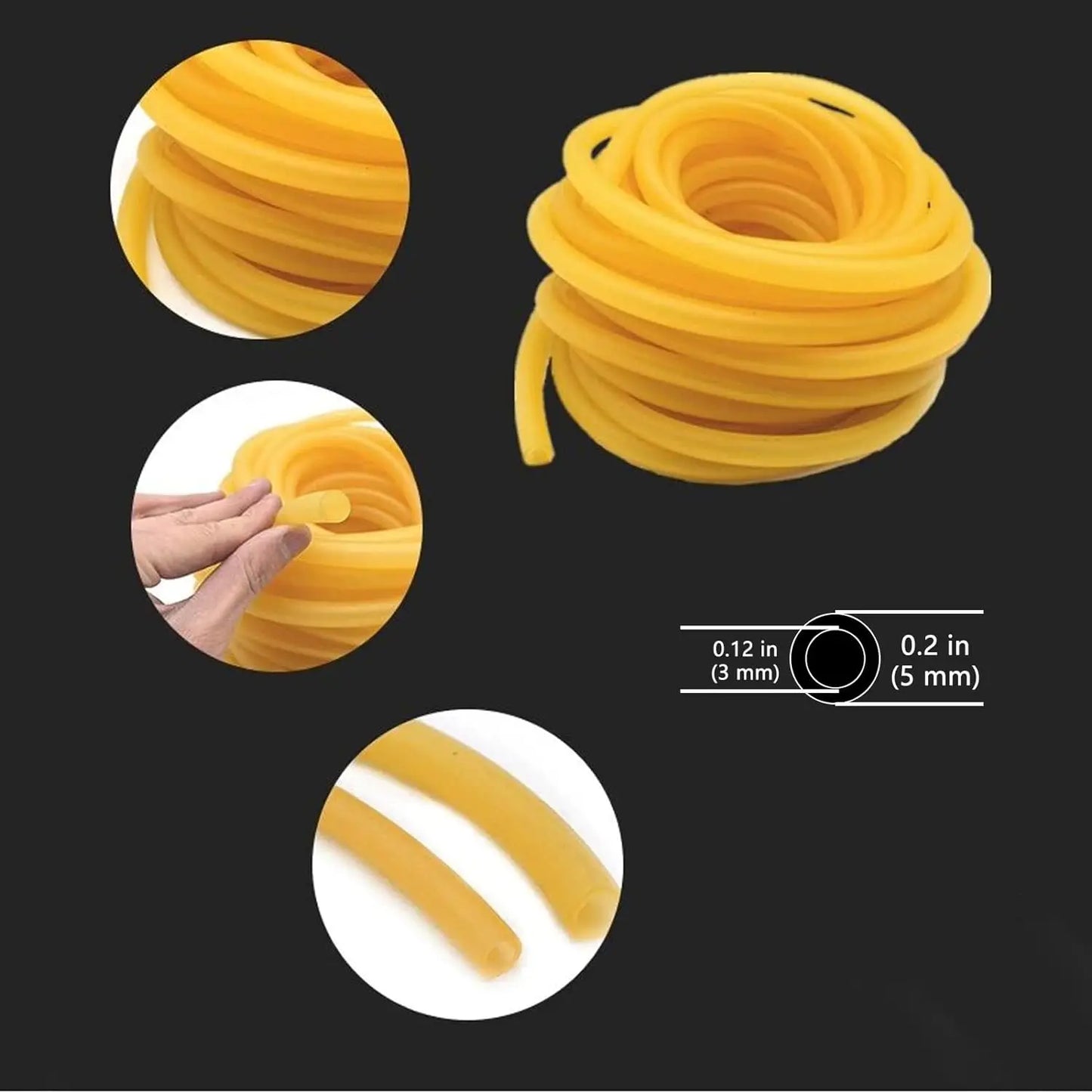 1M Nature Latex Rubber Hoses ID 1.6 ~18mm Slingshot Tubing Catapult  High Resilient Elastic Surgical Medical Tube