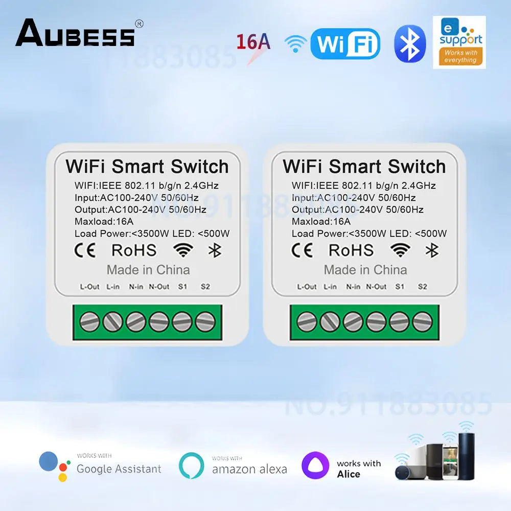 16A EWeLink Wifi MINI Smart Switch Support 2-Way Control Timer Wireless Switch Smart Home Automation Work With Alexa Google Home