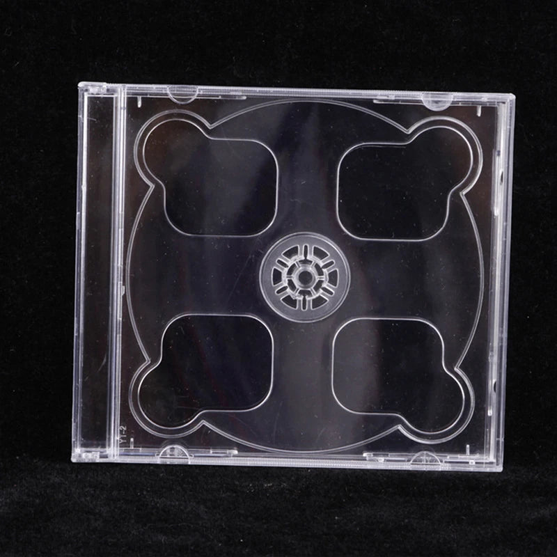 1Pc Square Transparent Bottom CD Box Empty CD Case PP Plastic Milky Transparent CD Case CD Case Capacity 2 Discs