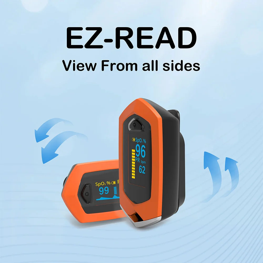 Yongrow Medical Rechargeable Digital Fingertip Pulse Oximeter Blood Oxygen Saturation Meter Finger SPO2 PR Monitor Oximetro