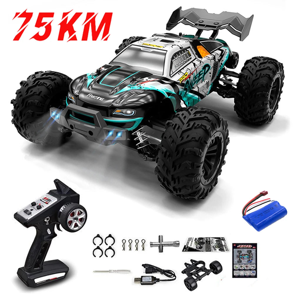 1:16 75KM/H or 50KM/H 4WD RC Car with LED Remote Control Cars High Speed Drift Monster Truck for Kids Vs Wltoys 144001 Toys