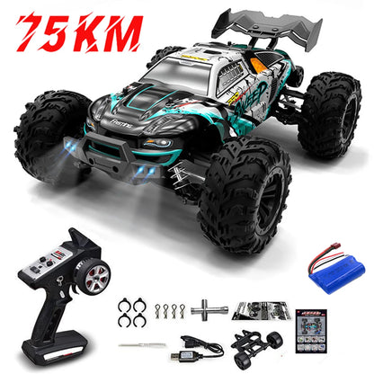 1:16 75KM/H or 50KM/H 4WD RC Car with LED Remote Control Cars High Speed Drift Monster Truck for Kids Vs Wltoys 144001 Toys
