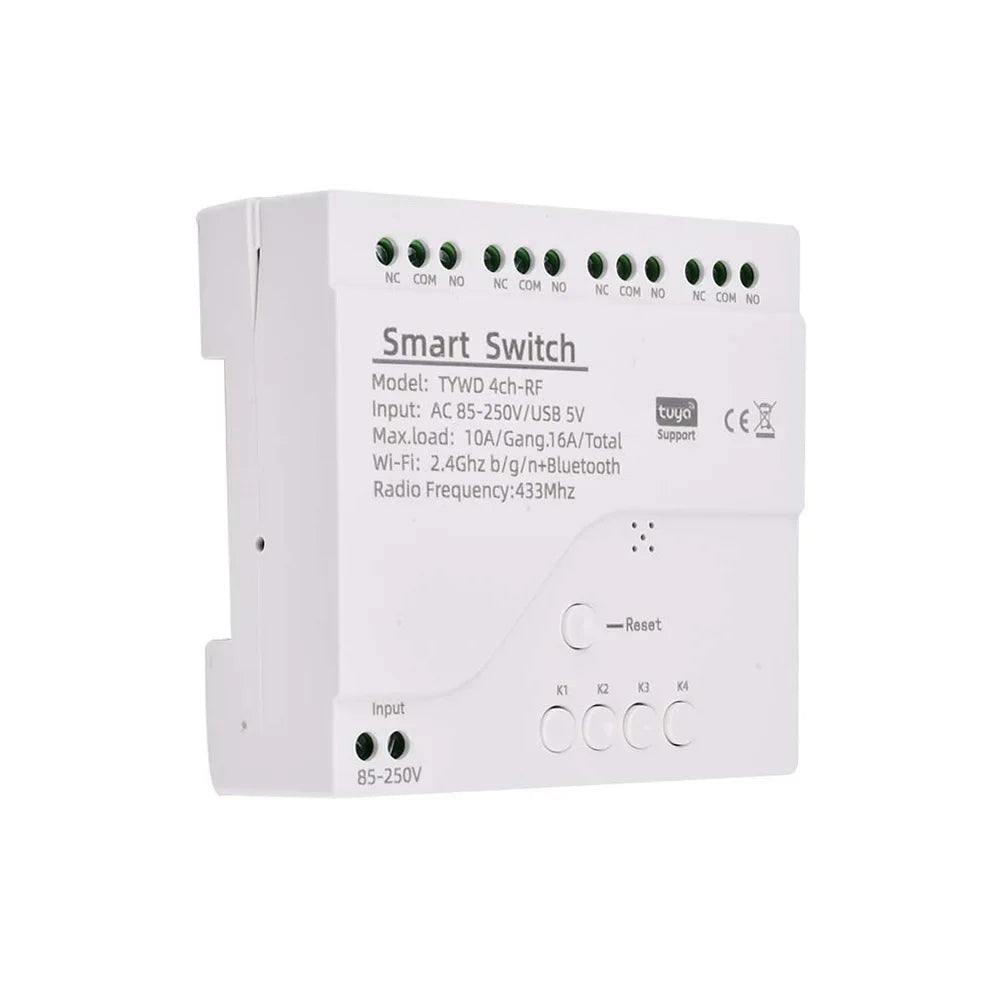 Smart Remote Control Wireless Wifi Switch Module 4CH DC 7-32V AC85-250V RF Receiver 10A wifi Relay For Alexa DIY