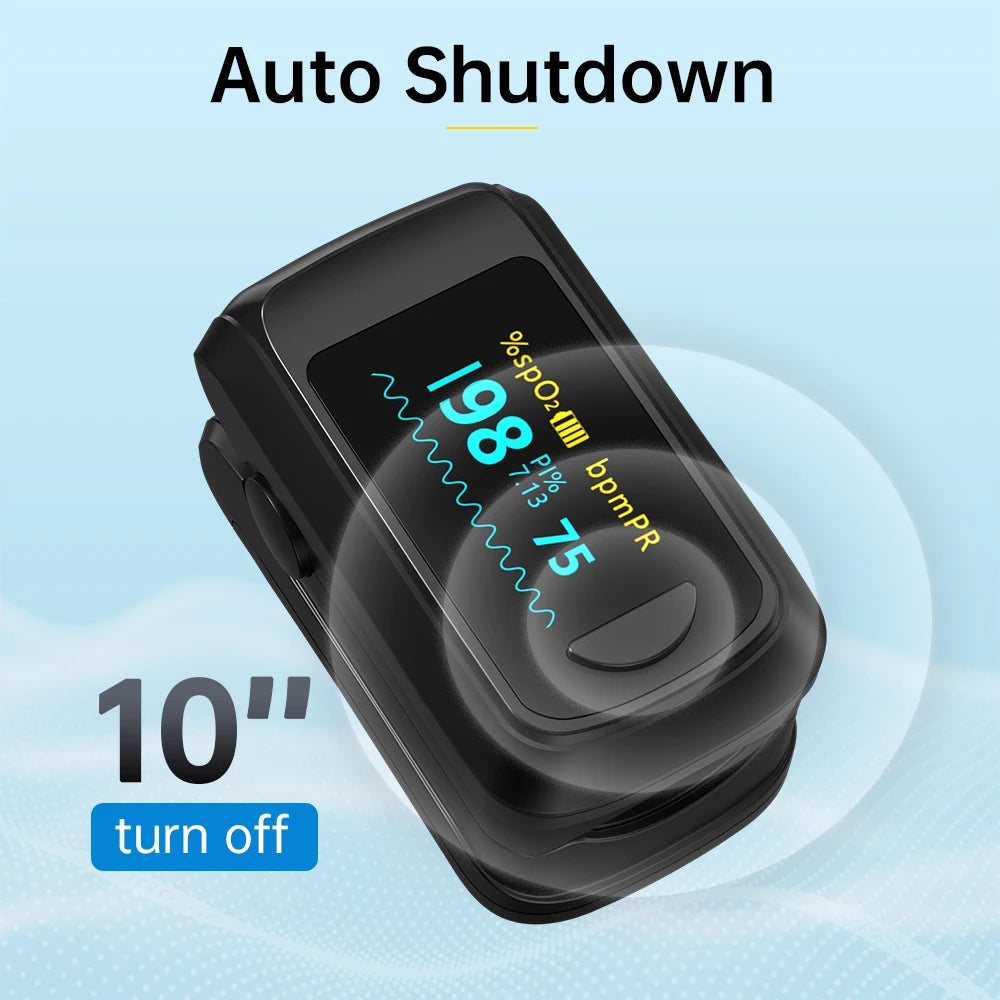 HealthTree Finger Pulse Oximeter OLED Display Blood Oxygen Saturation Oximetry SpO2 Heart Rate Detector Oximetro Health Care