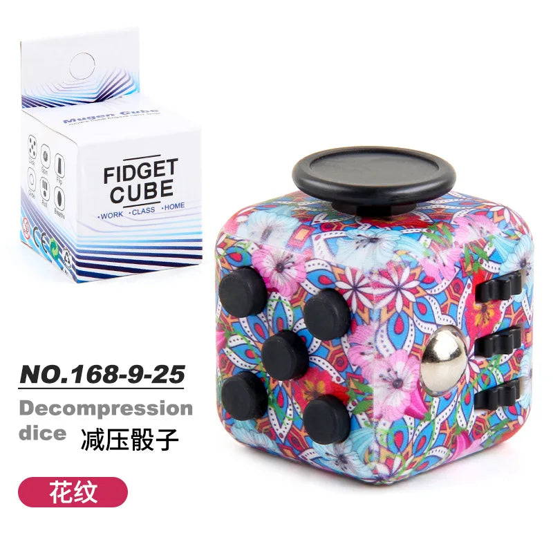 Fashion Decompression Dice Autism Adhd Anxiety Relieve Toy Adult Kids Fingertip Press Button Toys Rainbow Dice Antistress Cube