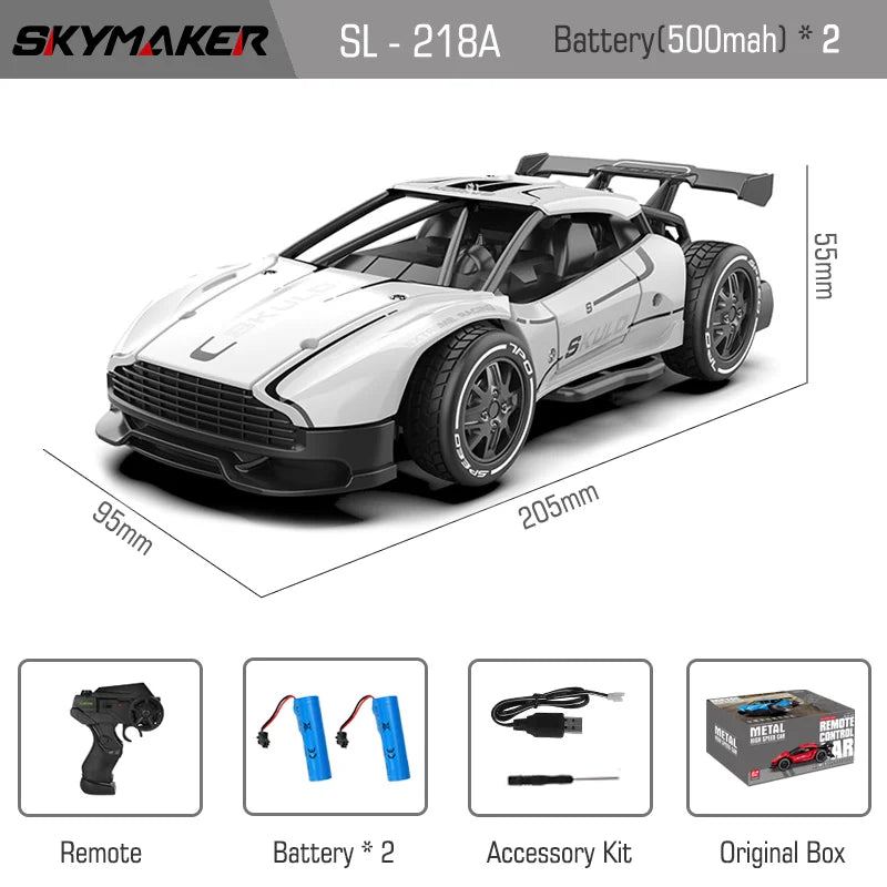 RC Metal Car Toys 1/24 2.4G High Speed Remote Control Mini Scale Model Vehicle Electric Metal RC Car Toys for Boys Children Gift