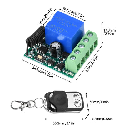 DC12V 433MHz Wireless Transmitter Receiver Module Single Relay Wireless Remote Control Switch Kit Smart Automation Module