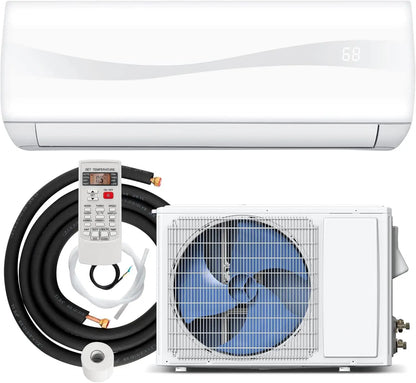 9000BTU Mini AC Split-System, 17 SEER2 Ductless Air Conditioner w/Pre-Charged Condenser, White (9000BTU, 220V, 17 SEER2)