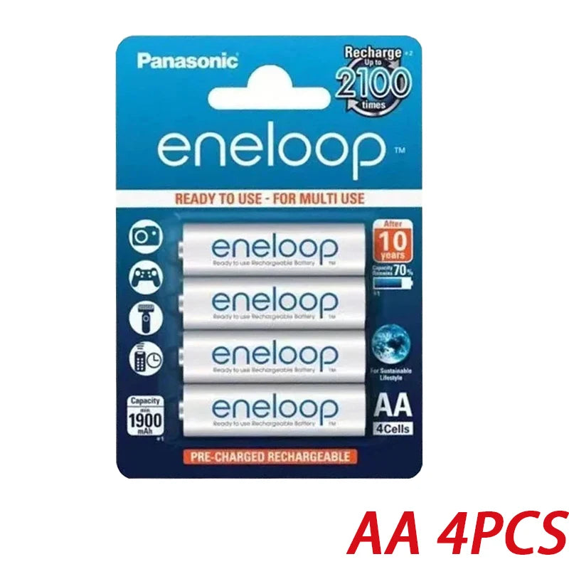 100% Panasonic Eneloop 100% original AA rechargeable battery 1.2v 1900mAh pre-charged nimh suitable for flashlight camera toys