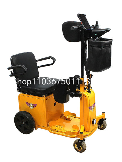 Electric wheelchair assists in standing, scooter for the elderly and disabled, four-wheel rehabilitation training walker